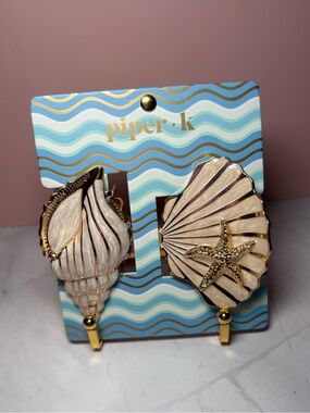 🐚 Piper K Shell Hair Claw Clips New In Packaging